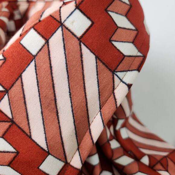 70s Dagger Collar Patterned Print Button Up Shirt Medium - Picture 11 of 11